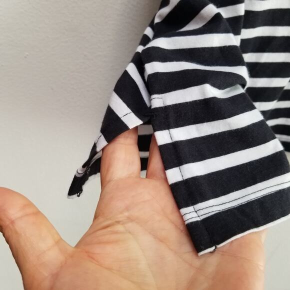 Coolibar NWOT Knit V Neck Tunic Top 3/4 Slv UPF 50 Cotton Bl. Black Striped 2X - Picture 5 of 9